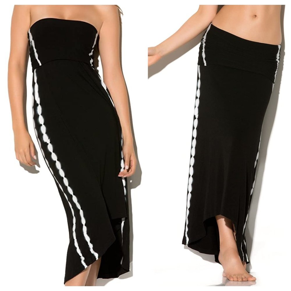 Lucky Brand Strapless Black and White Coverup